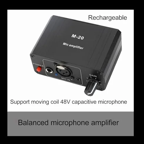 Préampli de Microphone Professionnel 48 V Alimentation Fantôme pour Microphones Dynamiques
