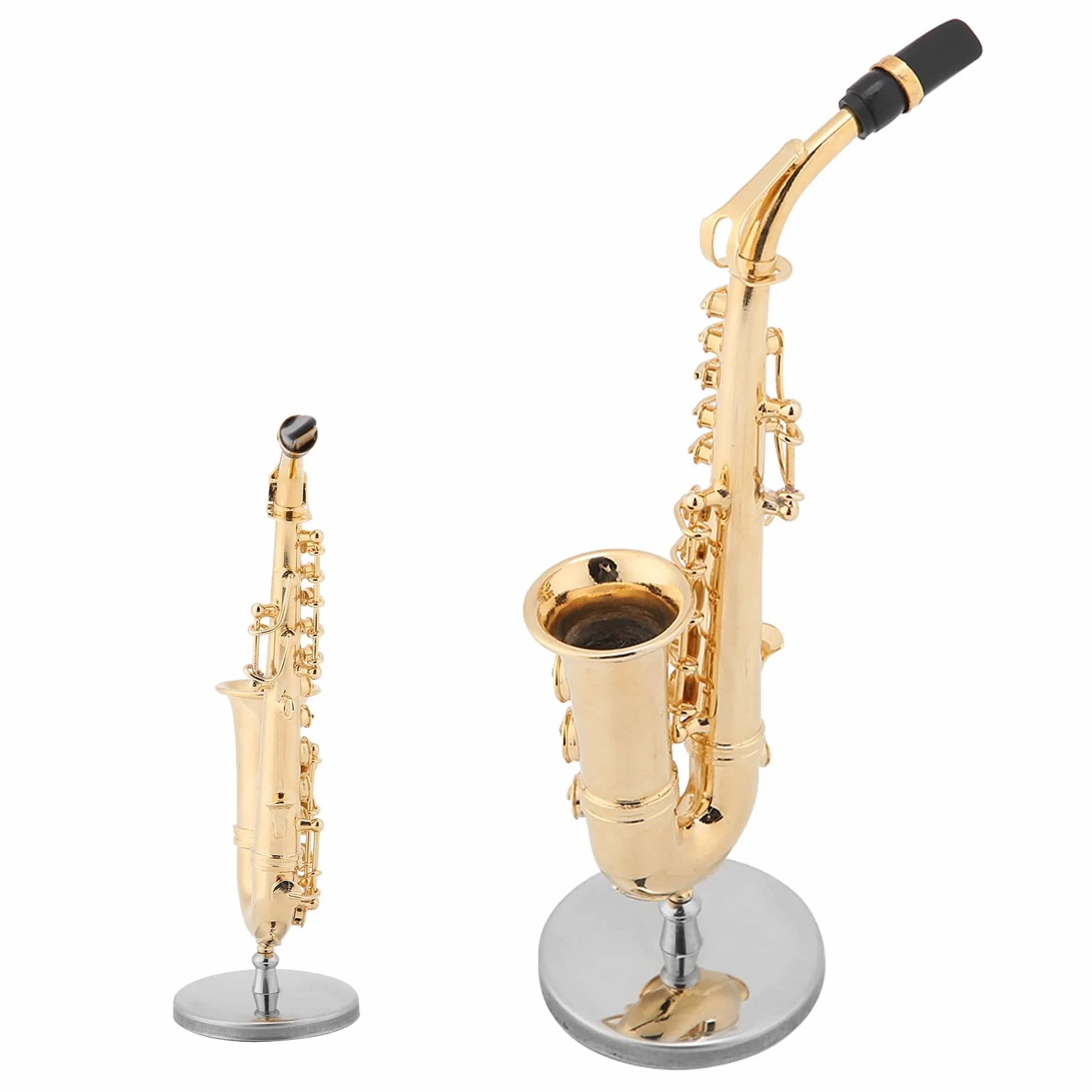 Miniature Alto Saxophone Plaqué Or Avec Support et Étui Ténor