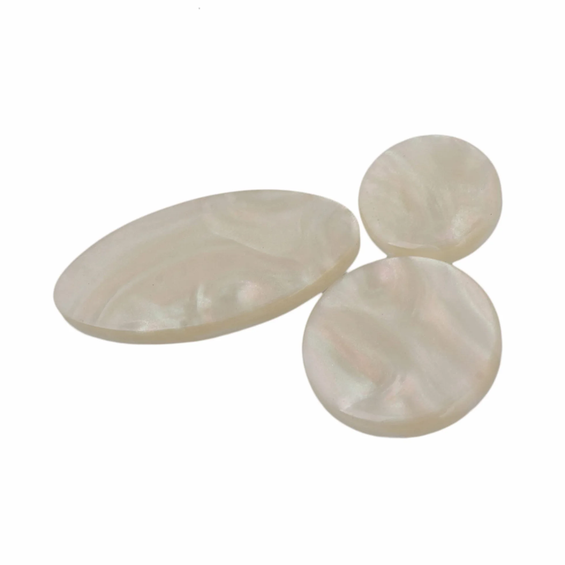 Boutons en plastique pour saxophone ténor avec incrustations nacrées 3 formes lot de 90