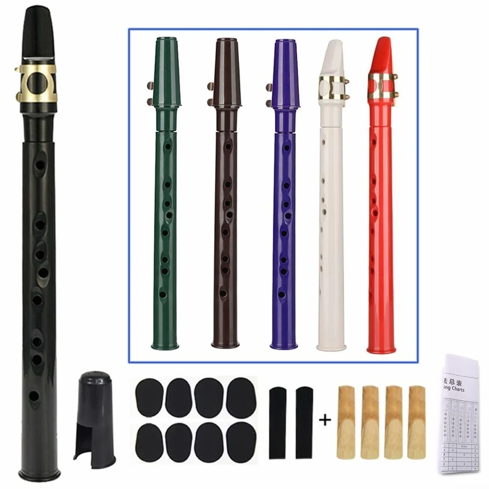 Zoegneer Petit saxophone de poche portable avec anches et ligature violet