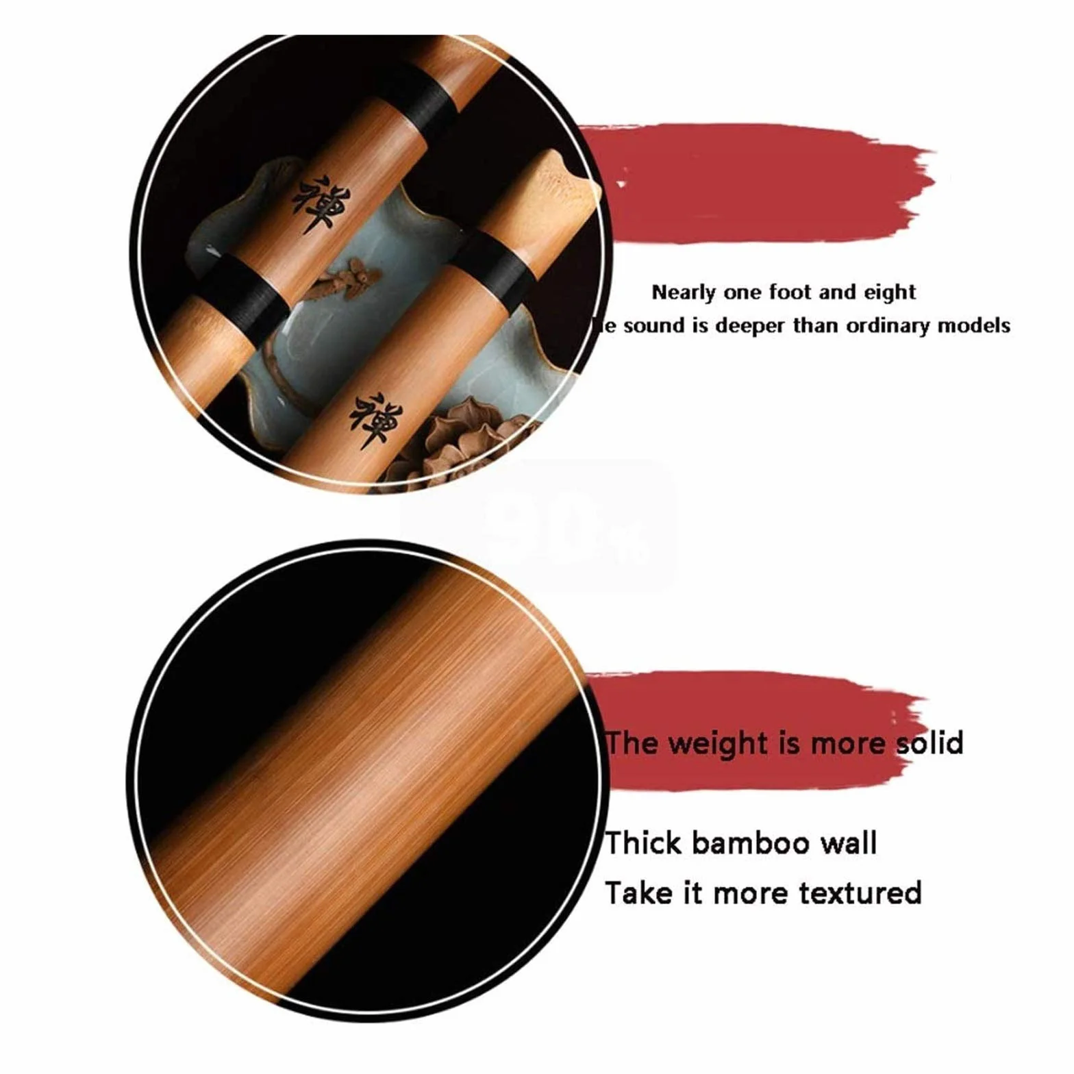 Professionnel Shakuhachi Flûte de Trou Japonais Huit Trous G Clé Instrument de Musique Ancienne