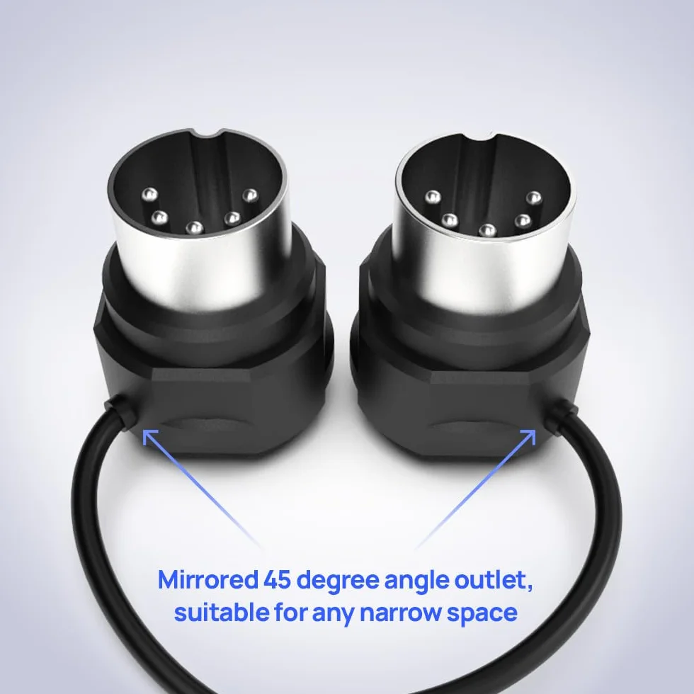 CME MIDI Cable Pack de 4 – 90 cm, DIN MIDI 5 Broches, Connecteurs Ultra Fins à Angle 45°