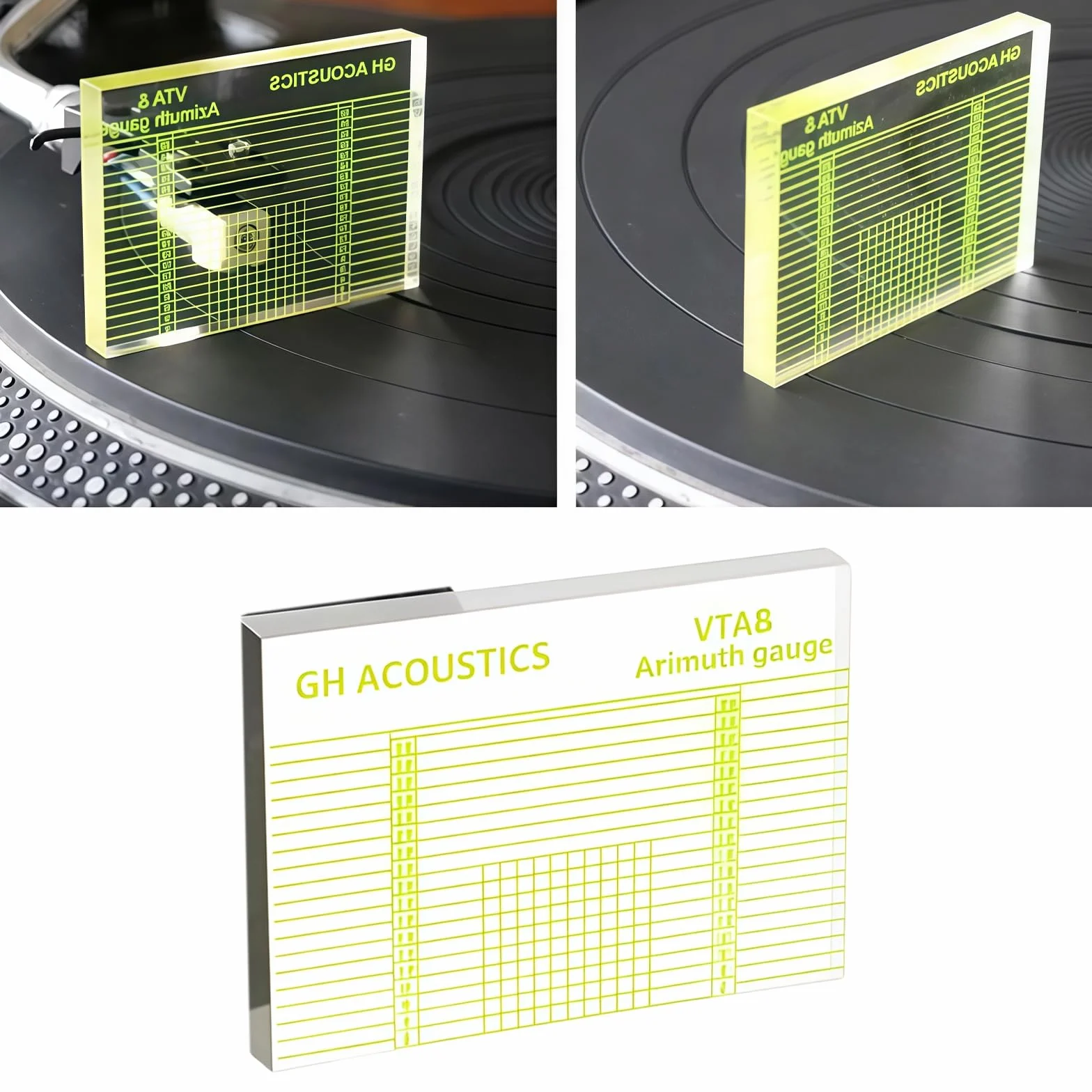 Ensemble d'aiguilles de lecture numérique pour tourne-disque avec azimut, libellule, gabarit de surplomb et brosse de nettoyage