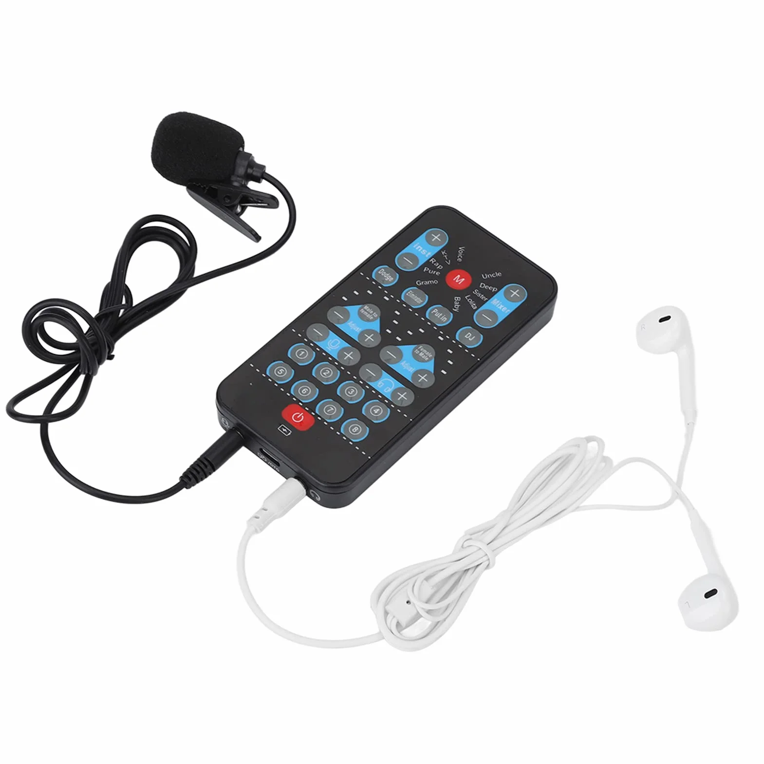 Mini Changeur De Voix 8 Effets Sonores Portable Carte Son pour Diffusion en Direct