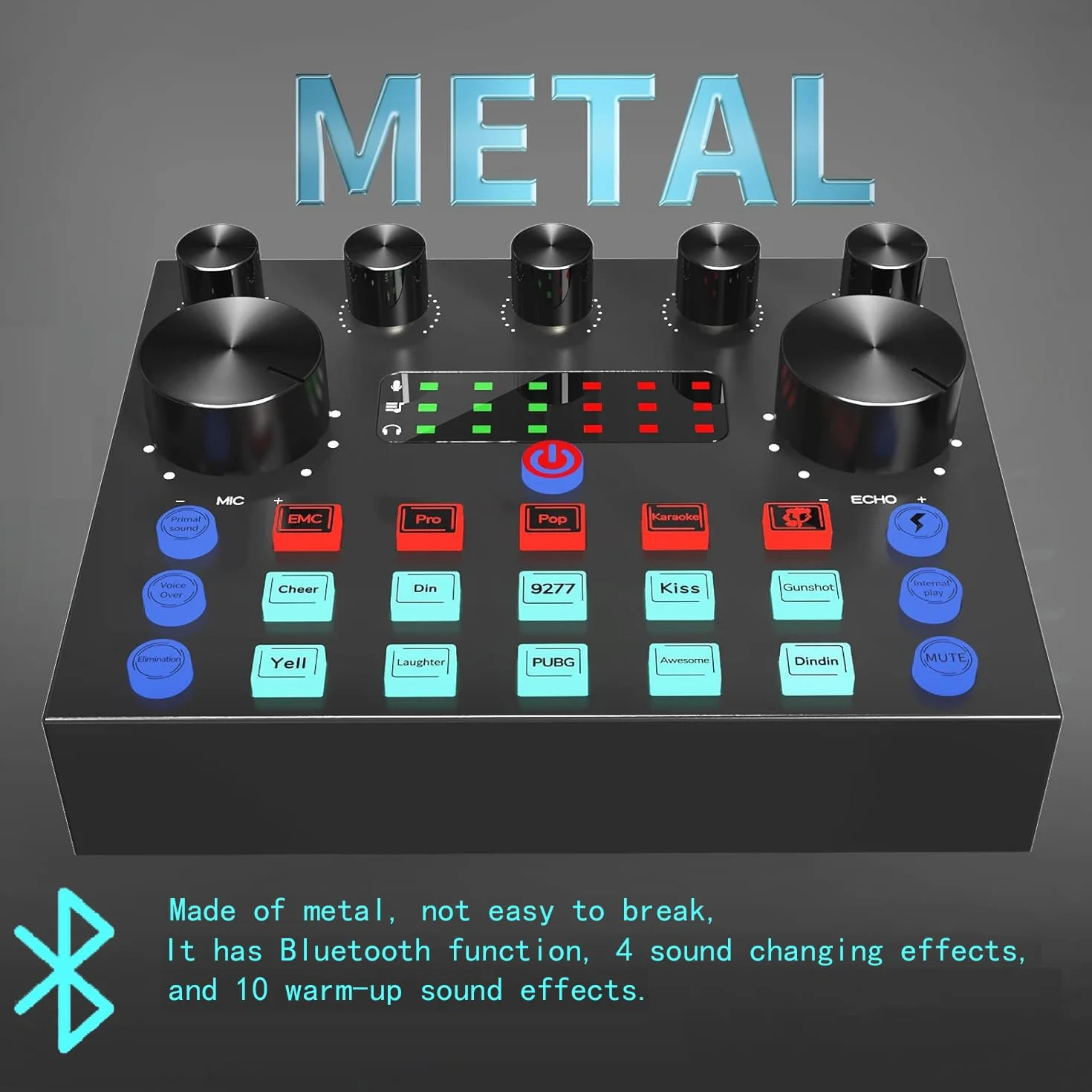 Micro Gaming Carte Son Karaoke Table de Mixage DJ Set, Interface Audio Bluetooth USB PC