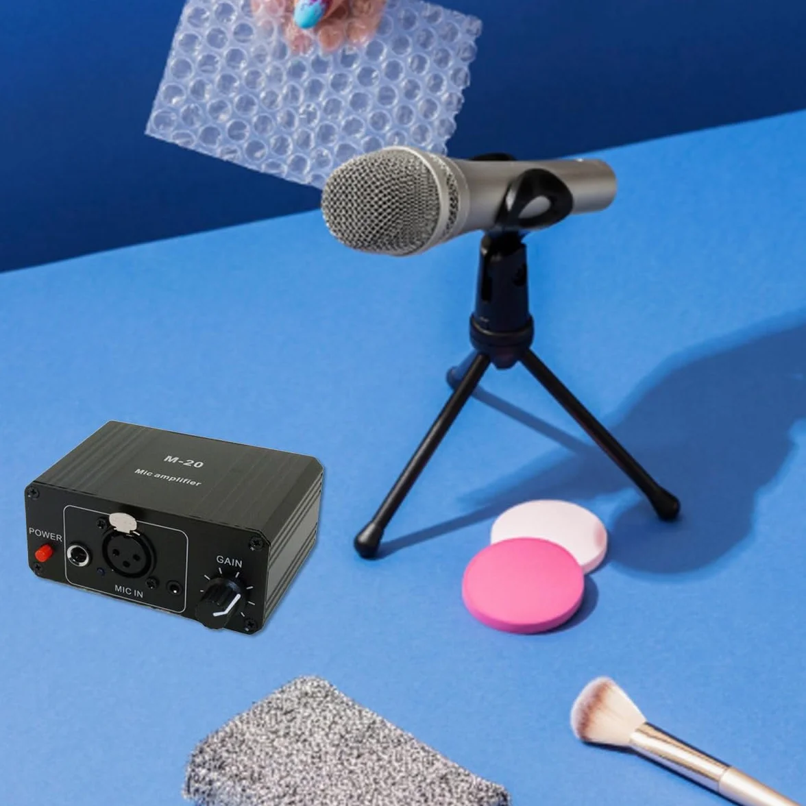 Préampli Micro 48V Alimentation Fantôme Sortie XLR Gain Élevé
