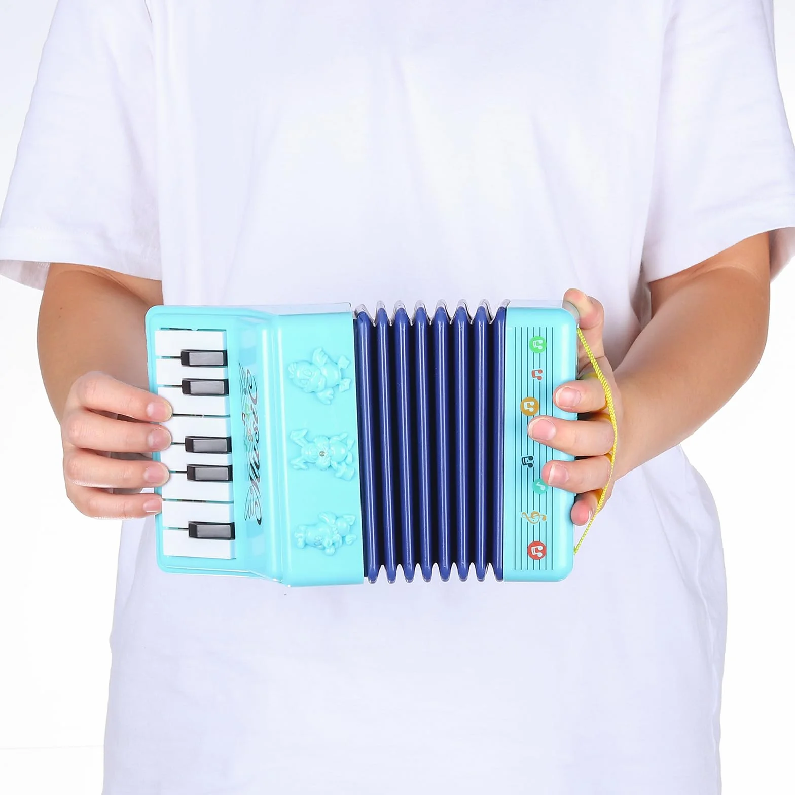 Accordéon 13 touches Mini instrument de musique Vert Cadeau éducatif pour adultes débutants