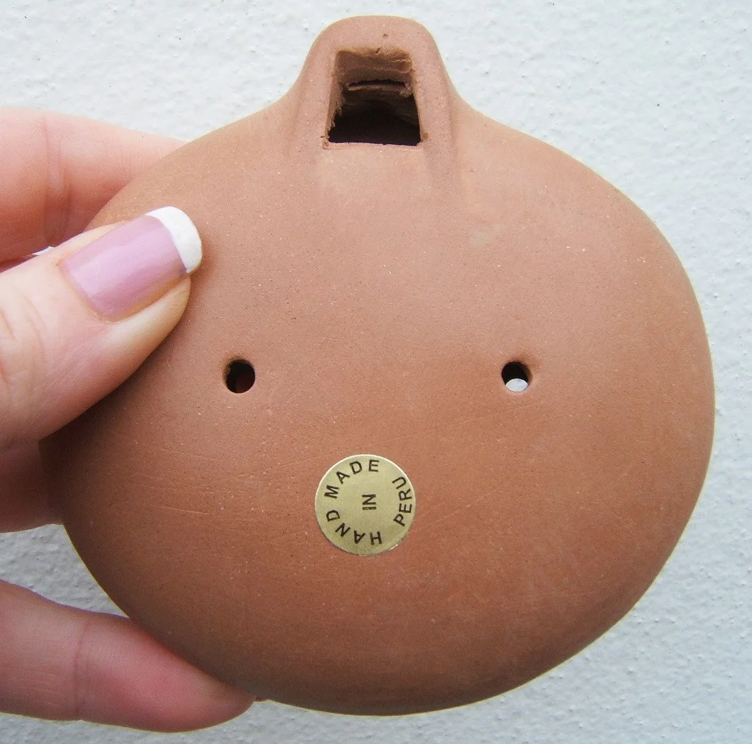 Flûte inca Ocarina traditionnelle du Pérou vert pâle