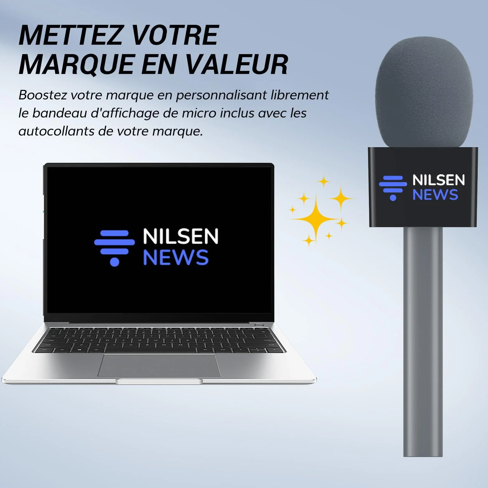 TONOR Poignée pour Microphone DJI Mic Rode, Support de Micro à Main sans Fil GO, Adaptateur, 24 cm, TP20