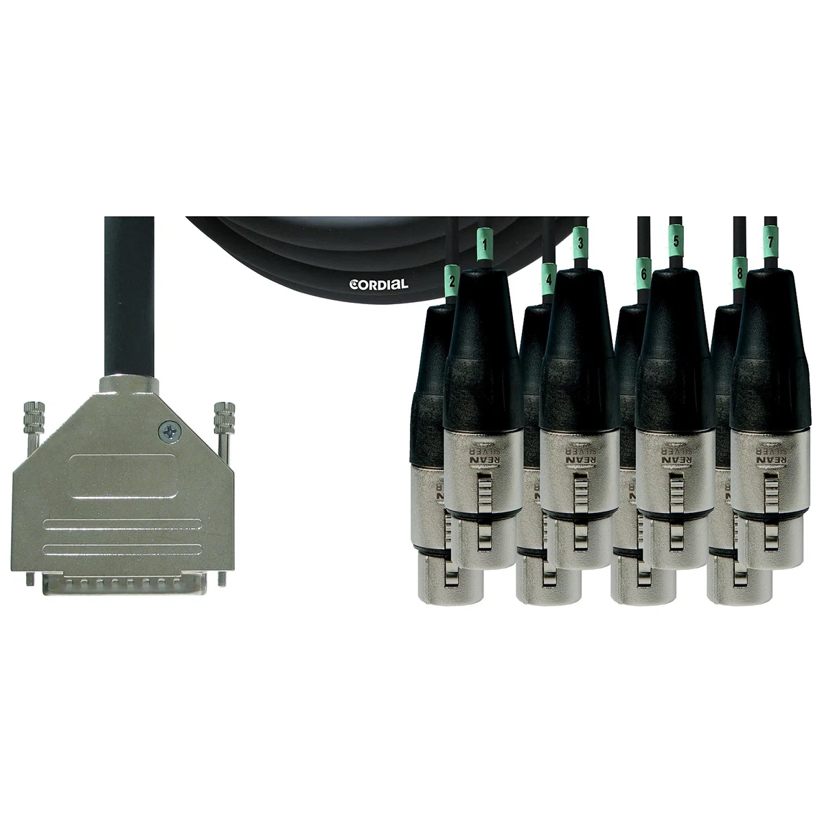 Cordial Intro Multipaire D-Sub/XLRf 8 voies, fiche Rean, 3,0 m - Câble multiconducteur analogique