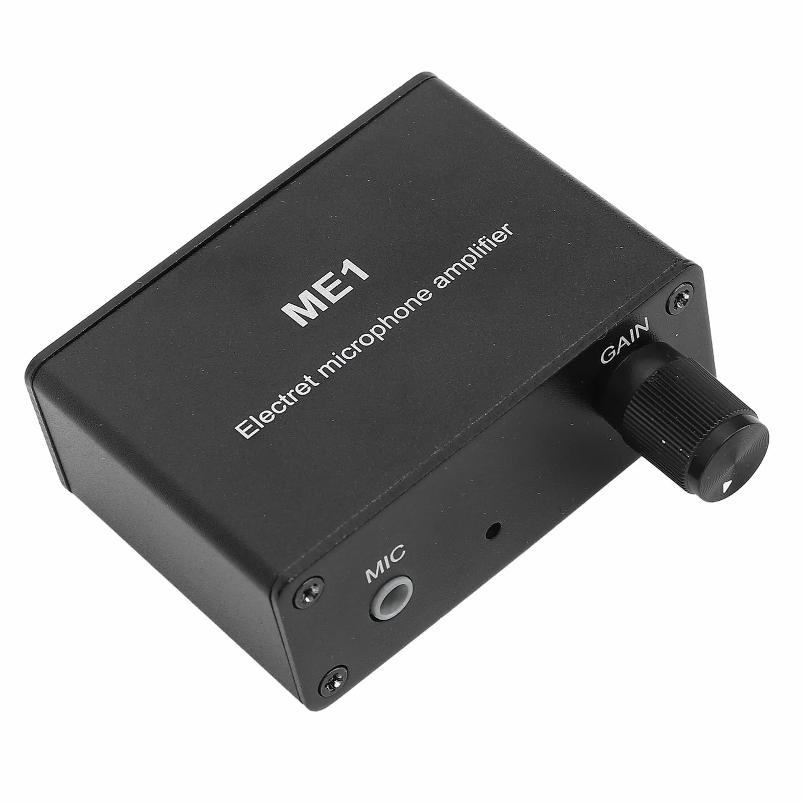 Amplificateur Microphone Électret Préamplificateur Sonore 3.5mm Gain Réglable 0-20dB
