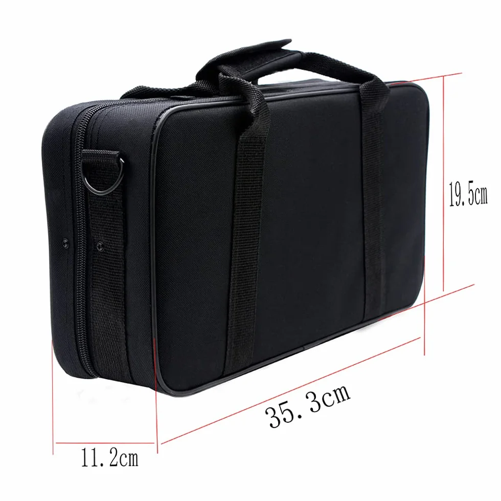 Étui pour Clarinette SIB, Tissu Oxford 600D imperméable, Rembourrage Mousse épaisse, Bandoulière réglable, Poche Partition