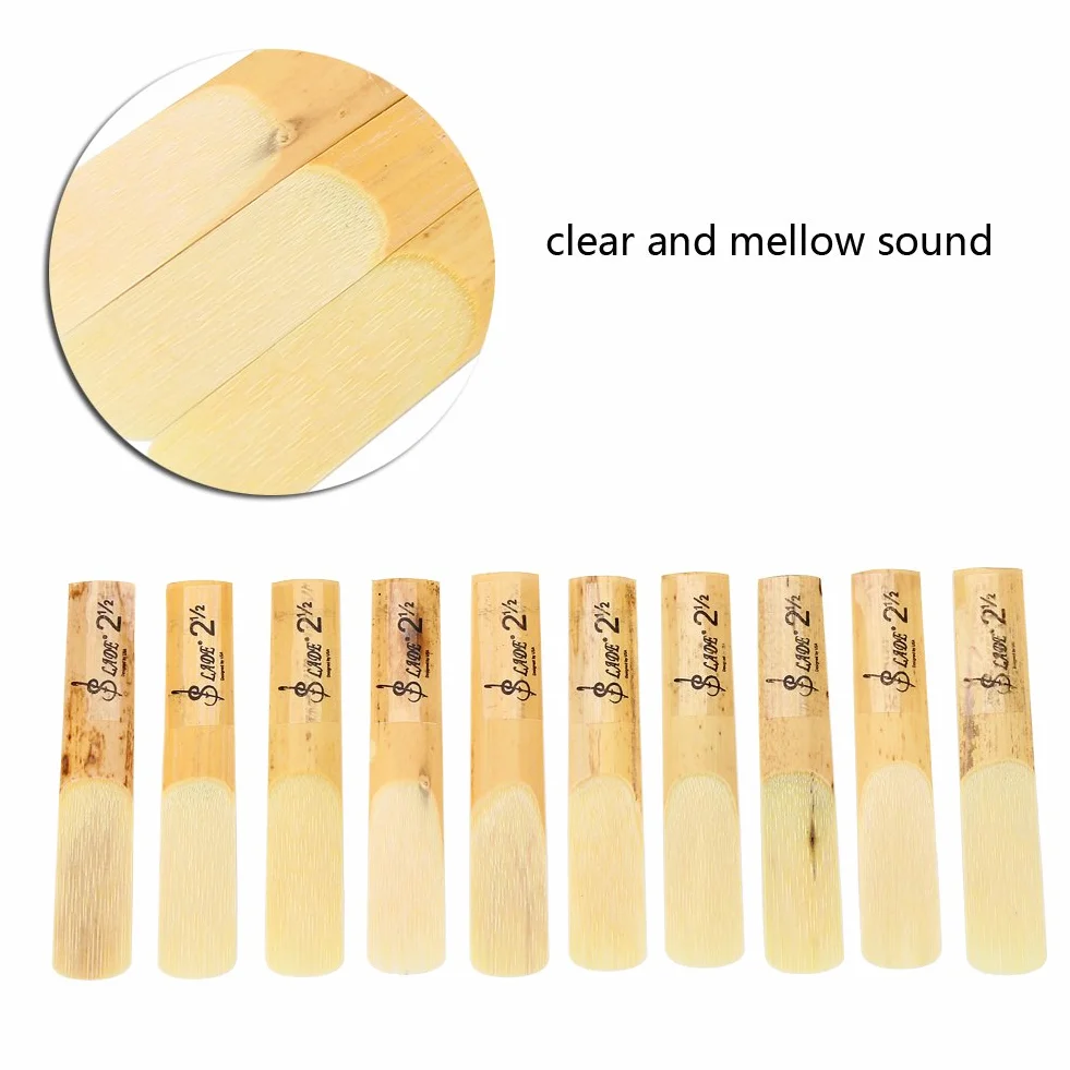 Lot de 10 anches de clarinette en plastique 2,5 mm - Plates - Pour clarinette