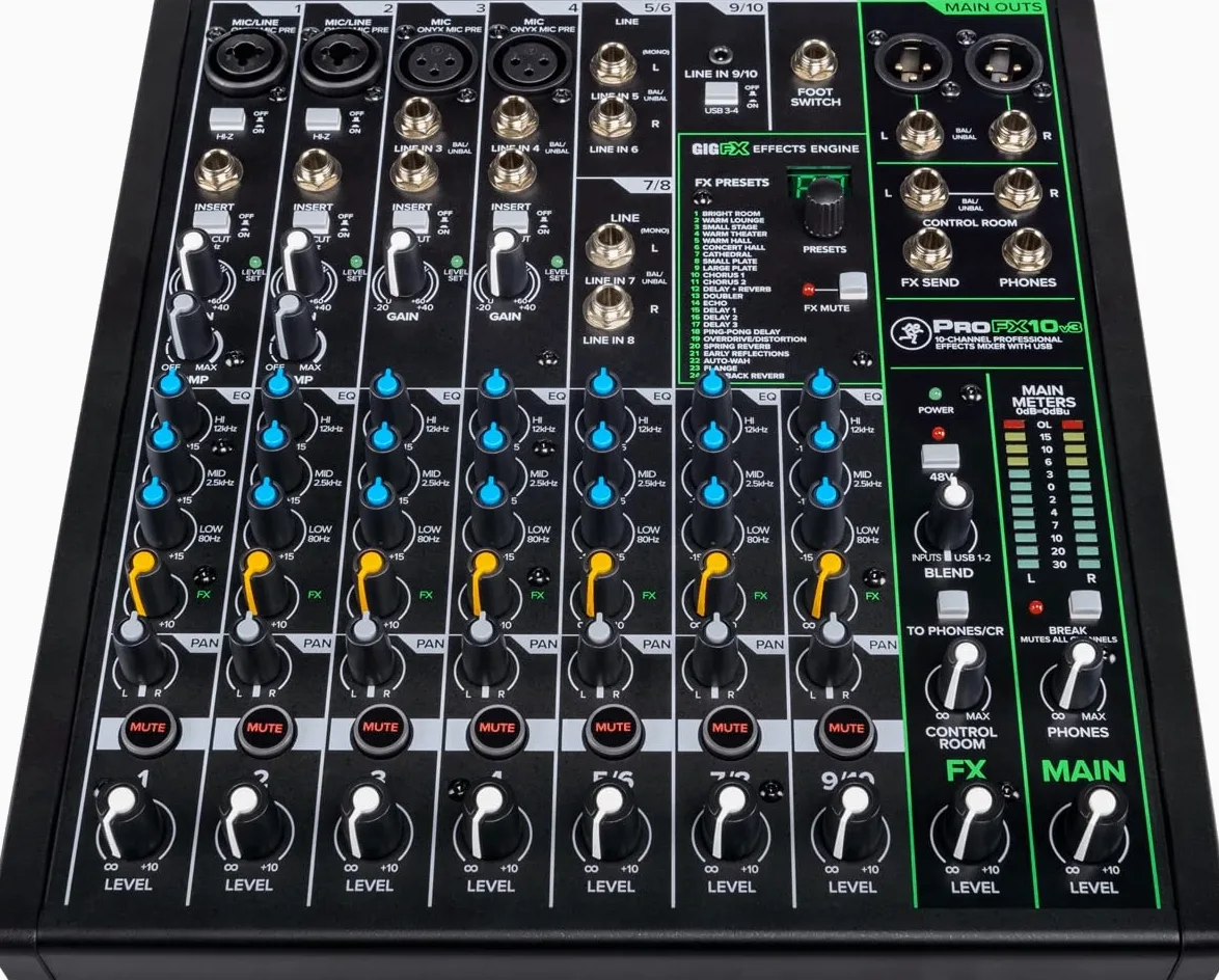 Mackie ProFX10v3 Mixeur à Effets Professionnel 10 Canaux avec USB