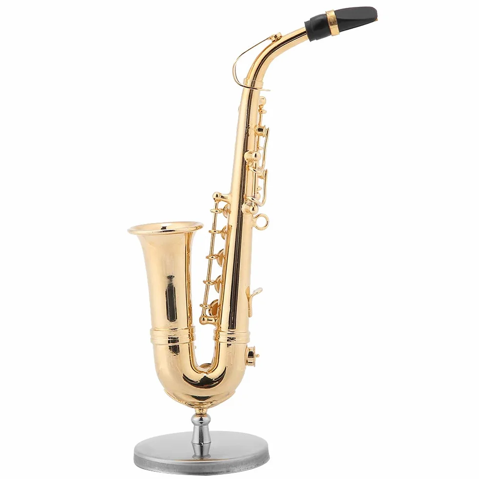 Miniature Alto Saxophone Plaqué Or Avec Support et Étui Ténor