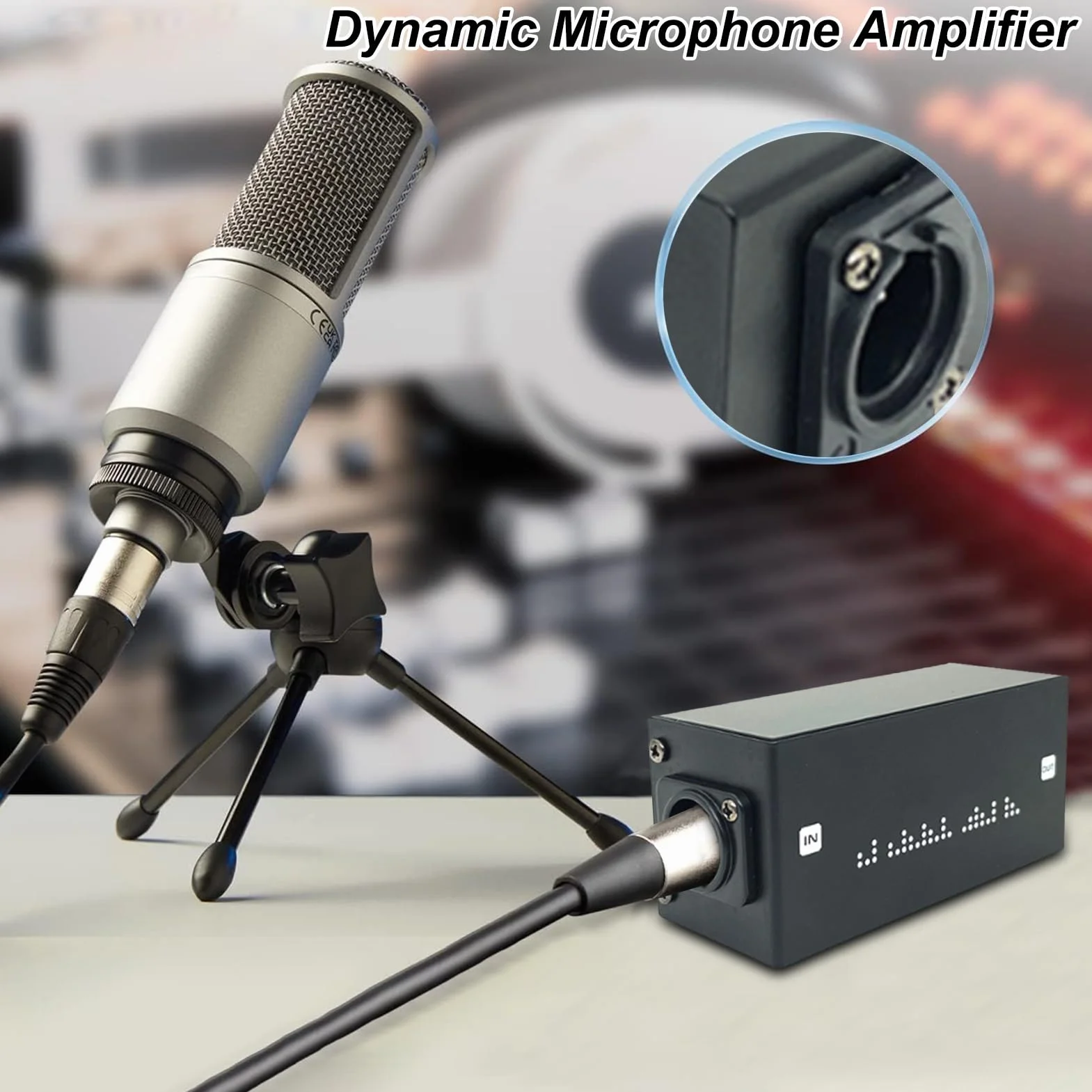Audio Signal Preamplifier Active Booster Lossless Sound Amplifier Noise Reduction Processor Podcast Vocal Recording Streaming Studio Broadcast Voice Enhancement