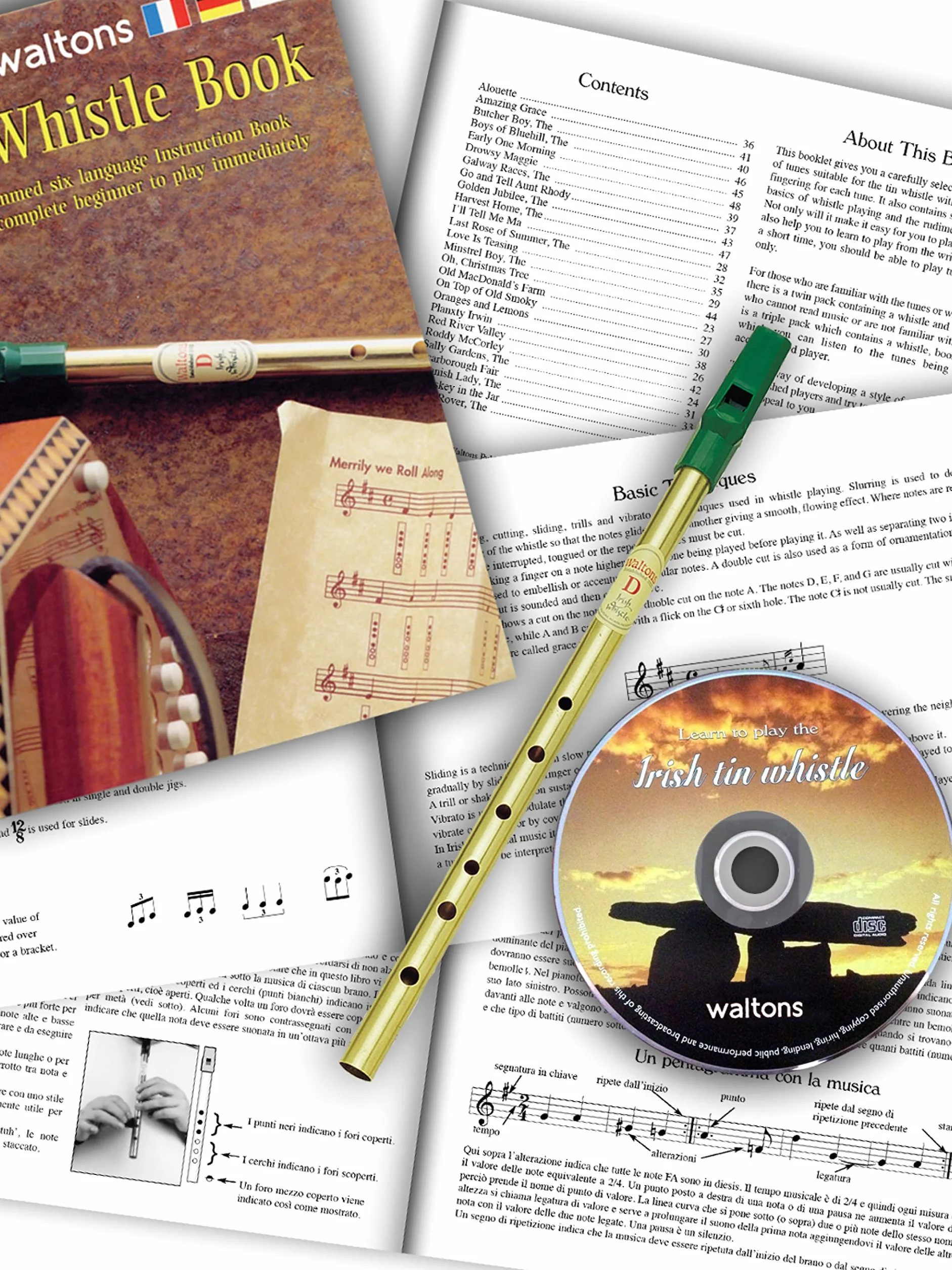 Waltons 1514 Pack de Flûte irlandais Cuivre + CD