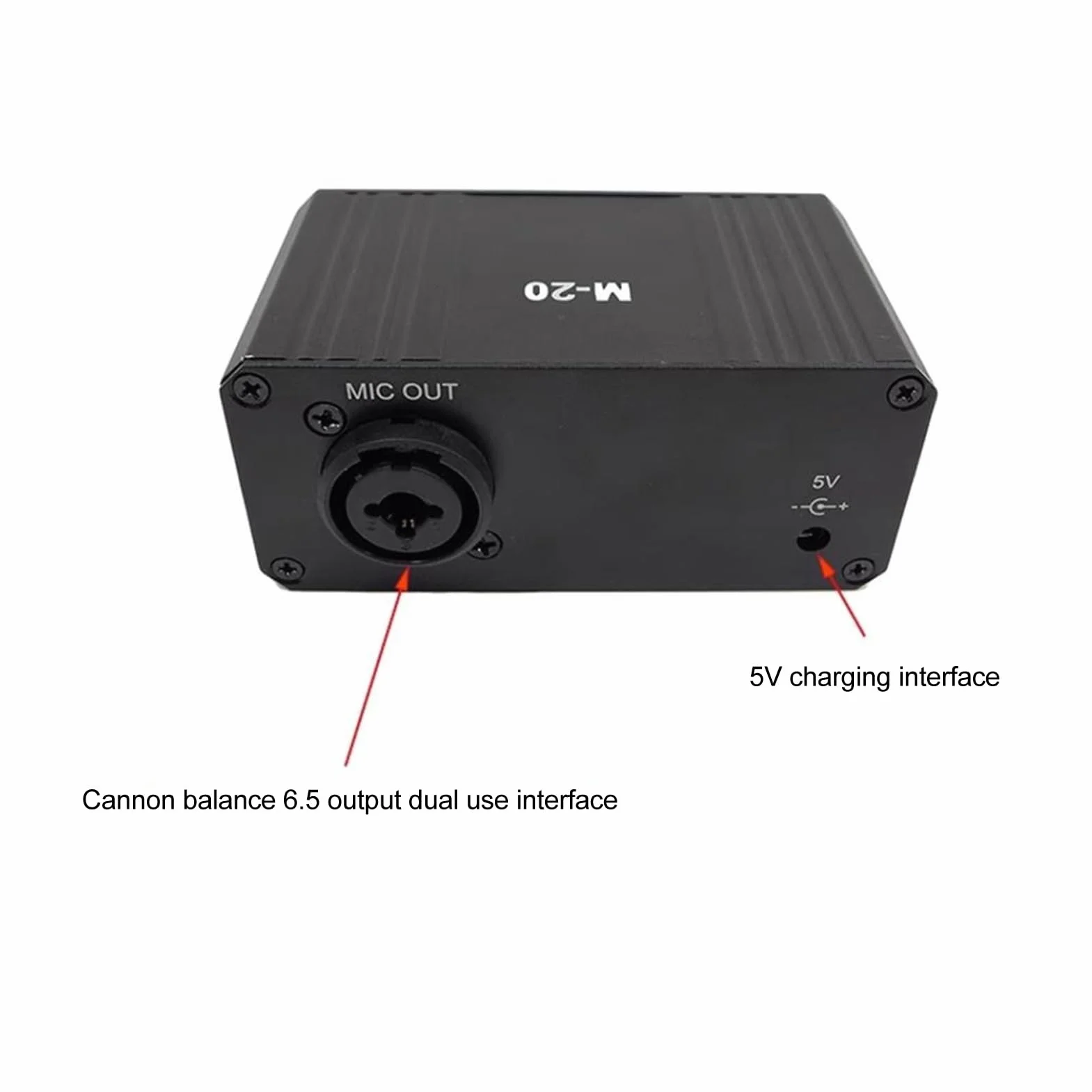 Amplificateur de Microphone Faible Bruit 48 V Alimentation Fantôme Préampli Léger Boîtier Métal Noir Gain élevé Sortie XLR