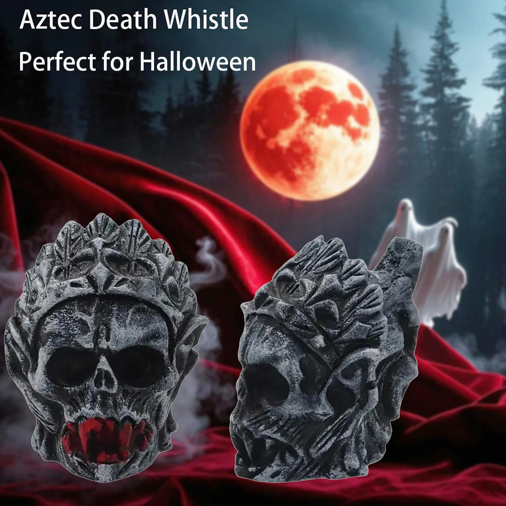 Pipée aztèque mort 125 décibels cris humains bruyants Halloween Dia De Los Muertos Noir