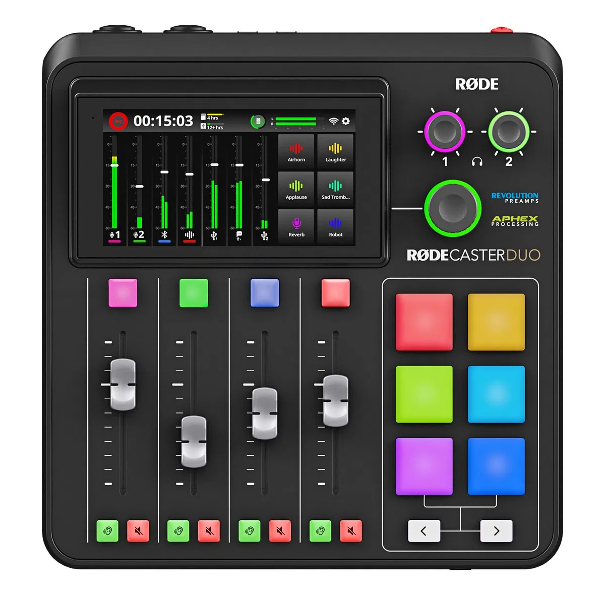 Rode Rodecaster Duo Audio Production Studio pour podcasts, streaming, création de contenu + casque Keepdrum