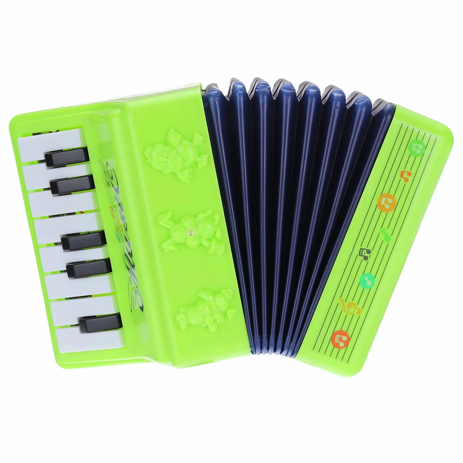 Accordéon 13 touches Mini instrument de musique Vert Cadeau éducatif pour adultes débutants