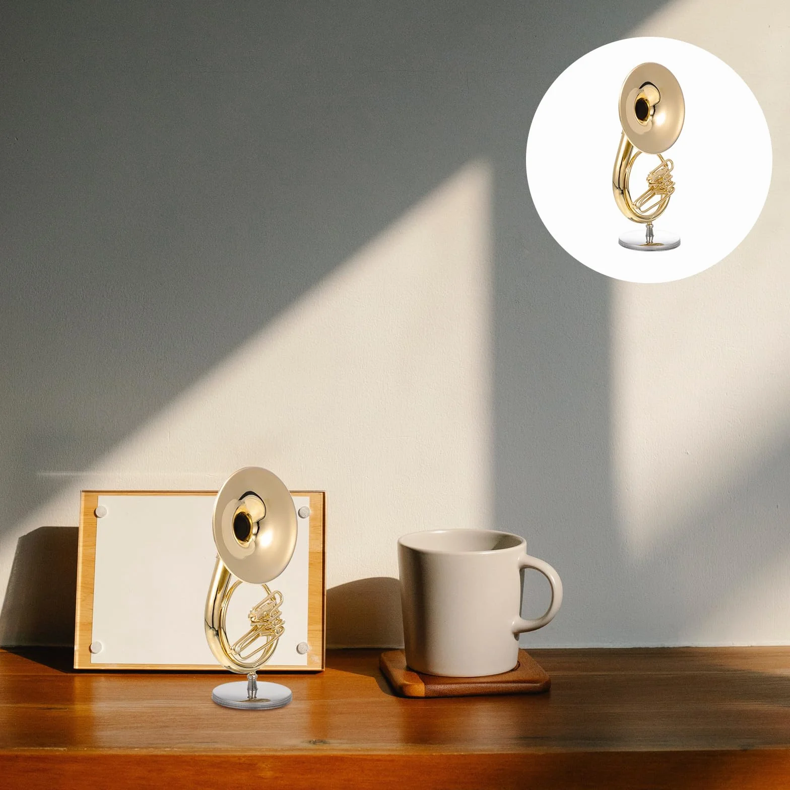 Sousaphone Cuivre Mini Modèle avec Support et Boîte Décoration de Table