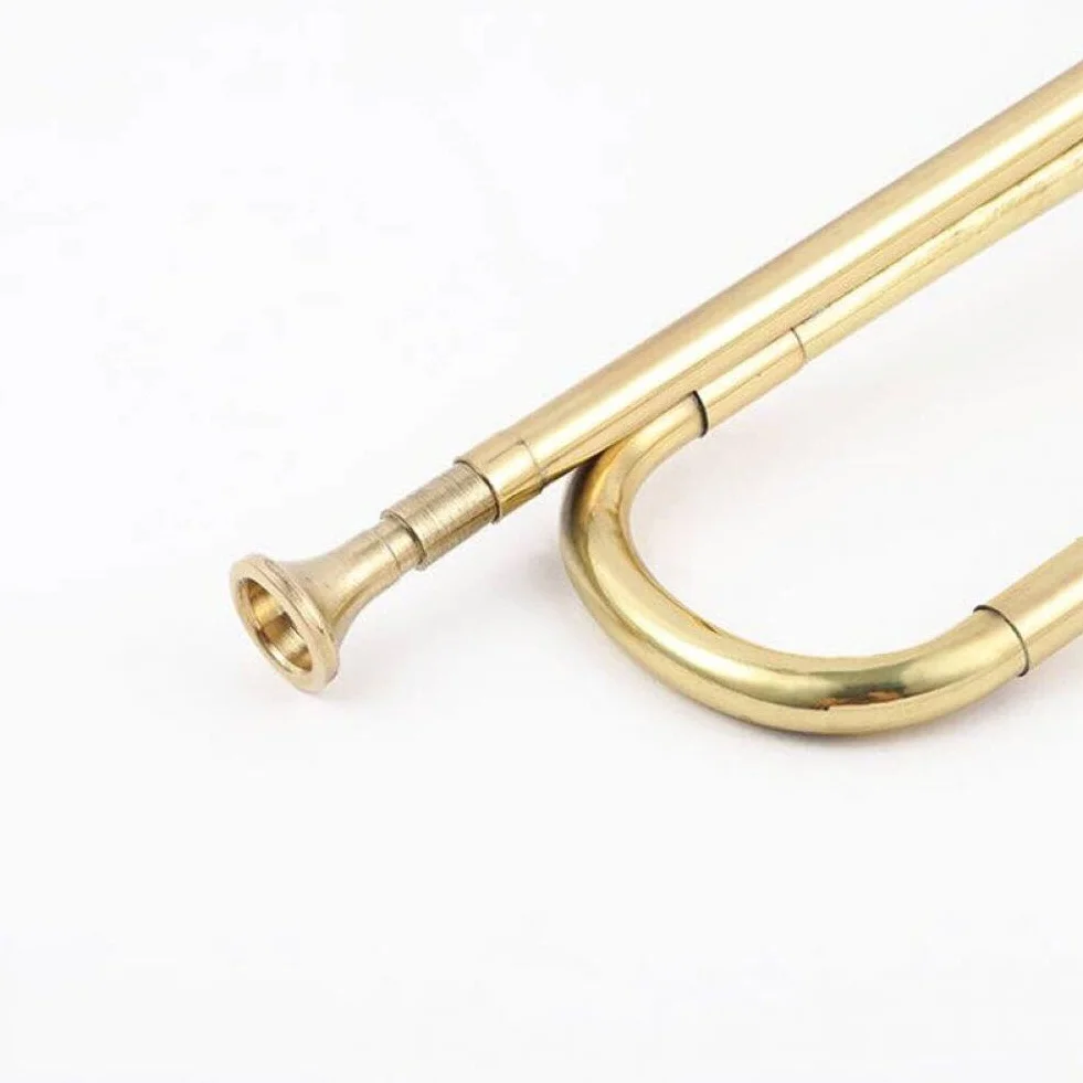 Trompette en Laiton Sanfly Clairon Corne de Cavalerie avec Embout Instrument de Musique pour Débutants