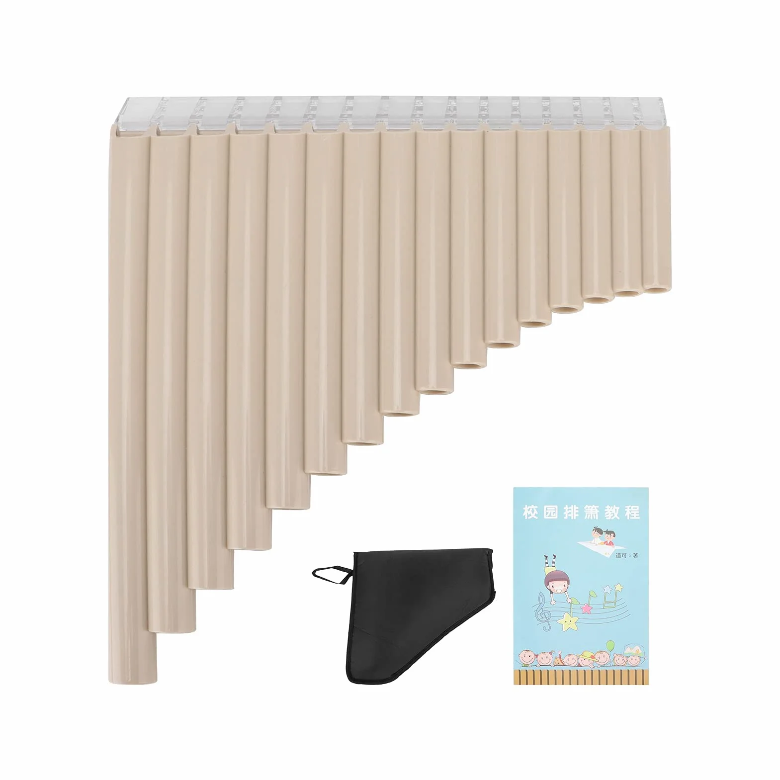 Flûte de Pan ABS 16-Tone Tube C Instruments de Musique avec Sac Rembourré pour Enfants Adultes Débutants