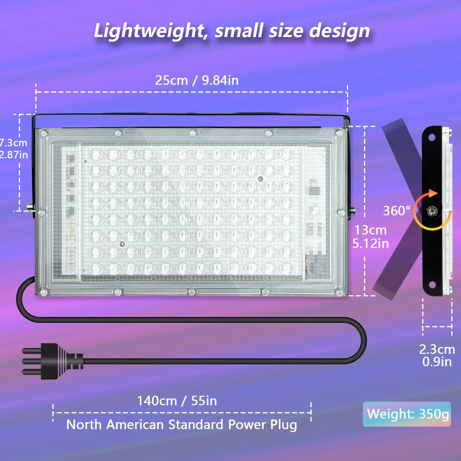 Glostars Projecteur lumière noire 100W UV Puissant 395 nm IP66