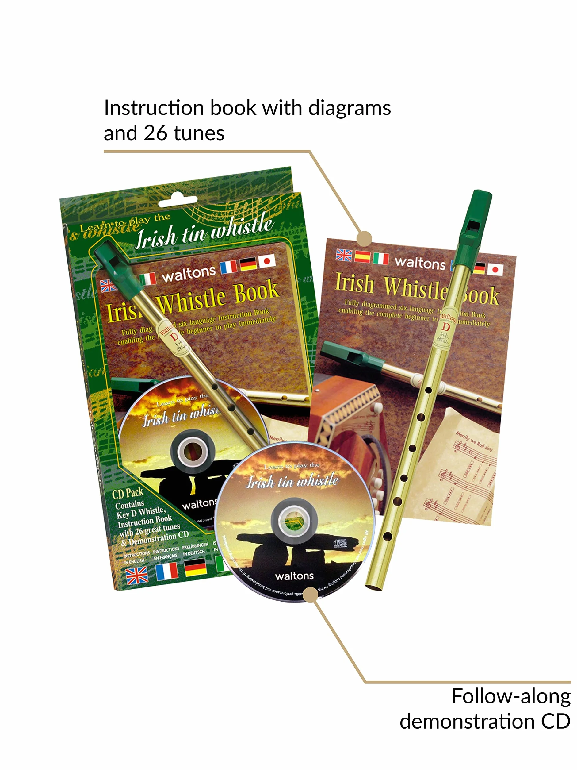 Waltons 1514 Pack de Flûte irlandais Cuivre + CD