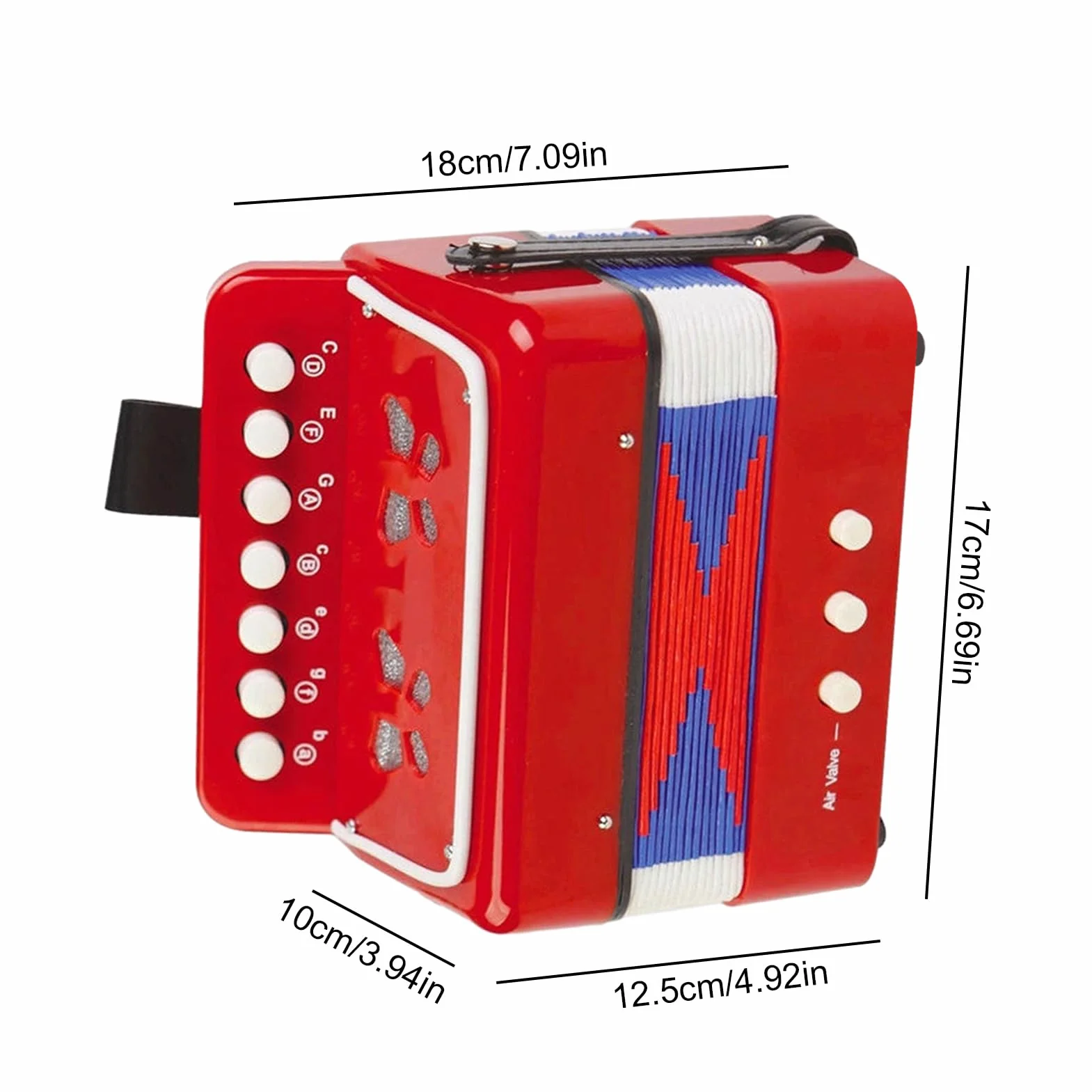 Accordéon Enfant 7 Touches Bouton Instrument Lumières Jouet Débutants