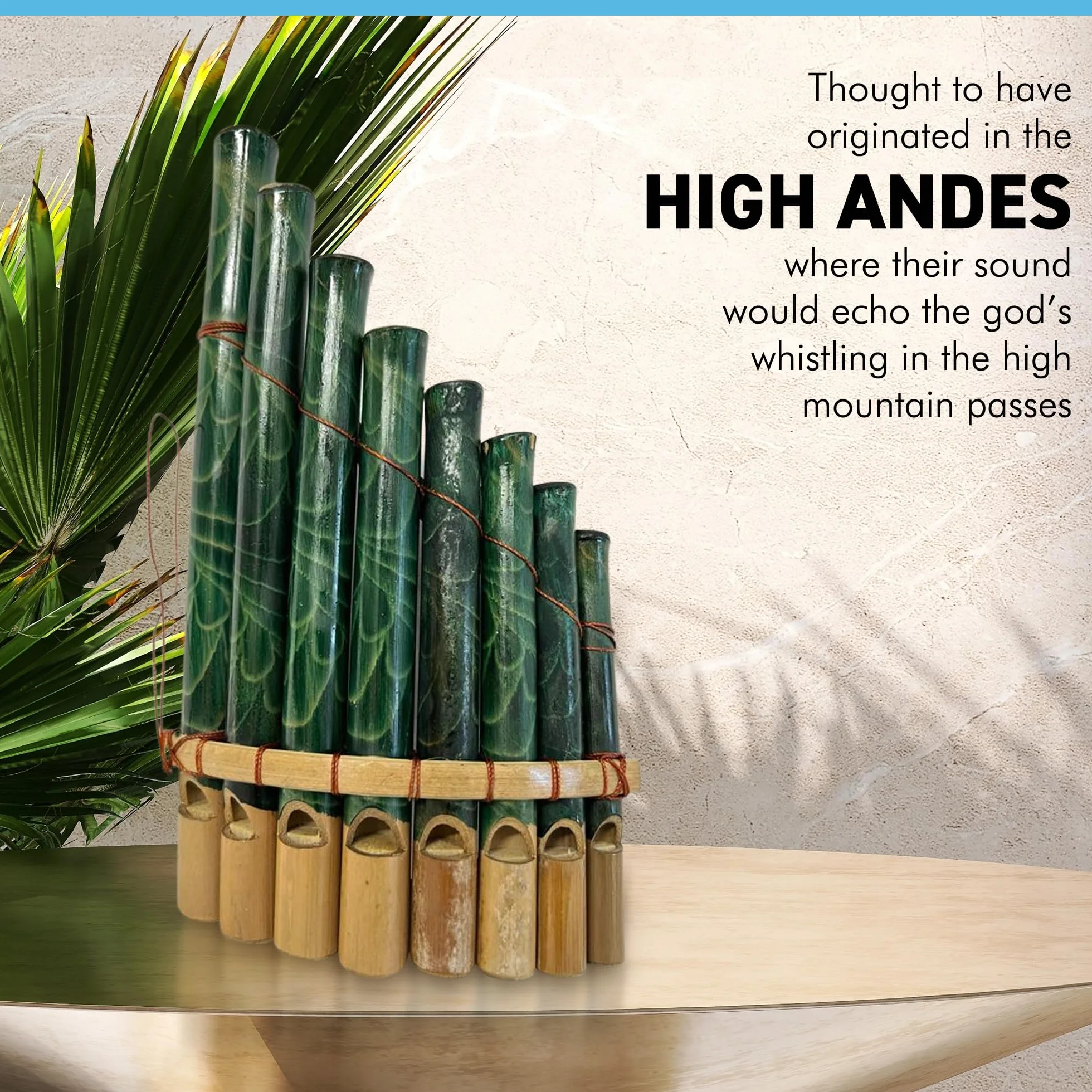 Panpipes péruviennes 20 cm x 12 cm 8 tuyaux Instrument traditionnel