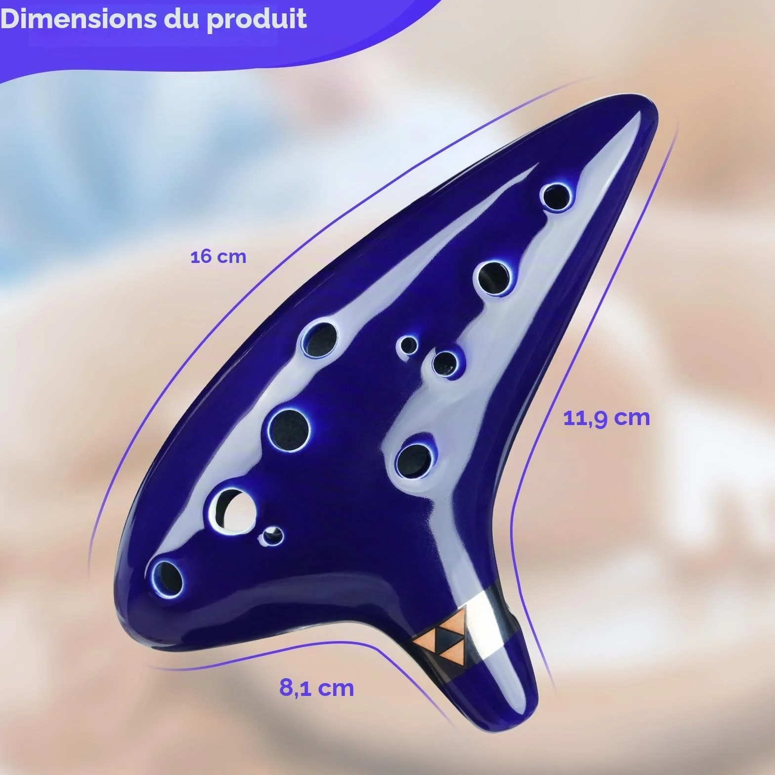 Ohuhu Ocarina 12 Trous Céramique Alto C Instrument de Musique Zelda avec Livre de Chansons Bleu