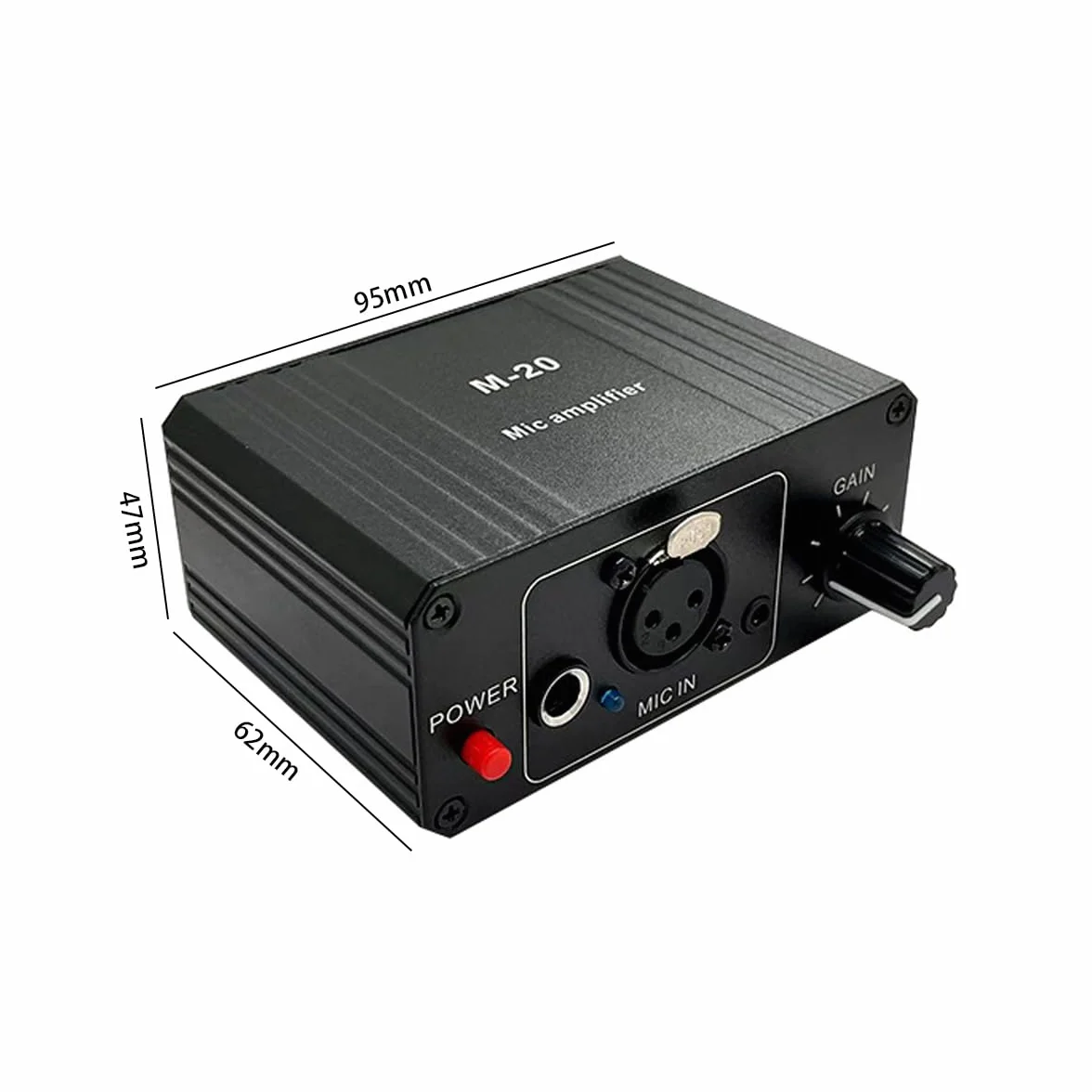 Préampli Micro 48V Alimentation Fantôme Sortie XLR Gain Élevé