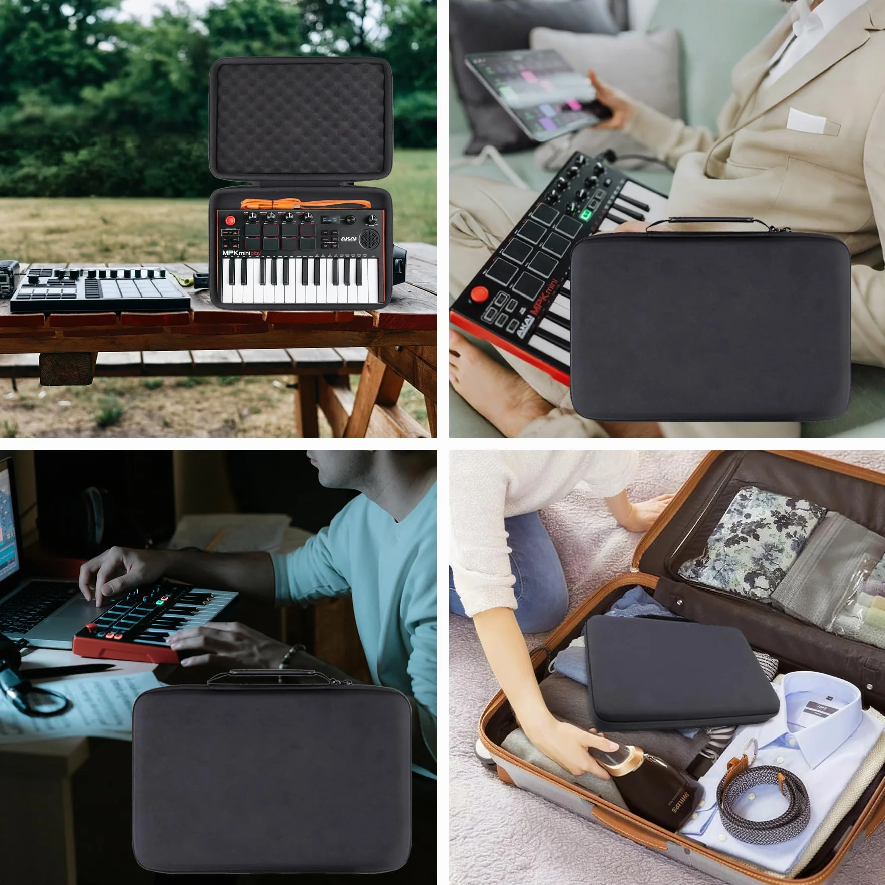 co2CREA Étui rigide de voyage pour AKAI Professional MPK Mini MK3 25 touches USB MIDI