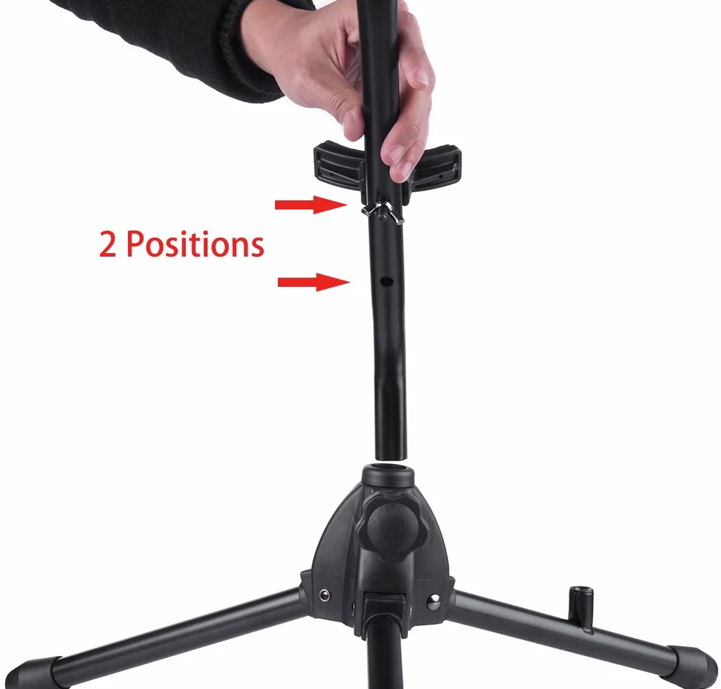 Rayzm Support pour saxophone ténor/alto avec support détachable pour flûte/clarinette, réglable portatif