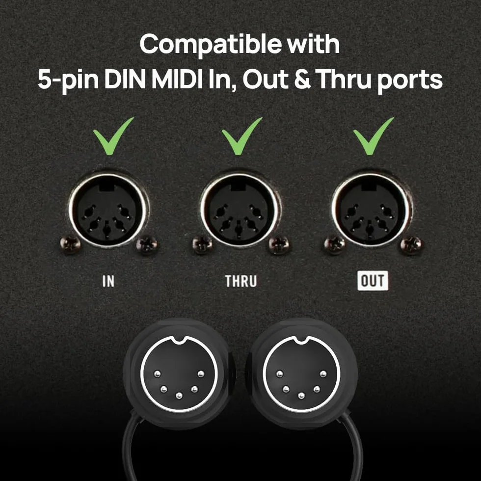 CME MIDI Cable Pack de 4 – 90 cm, DIN MIDI 5 Broches, Connecteurs Ultra Fins à Angle 45°