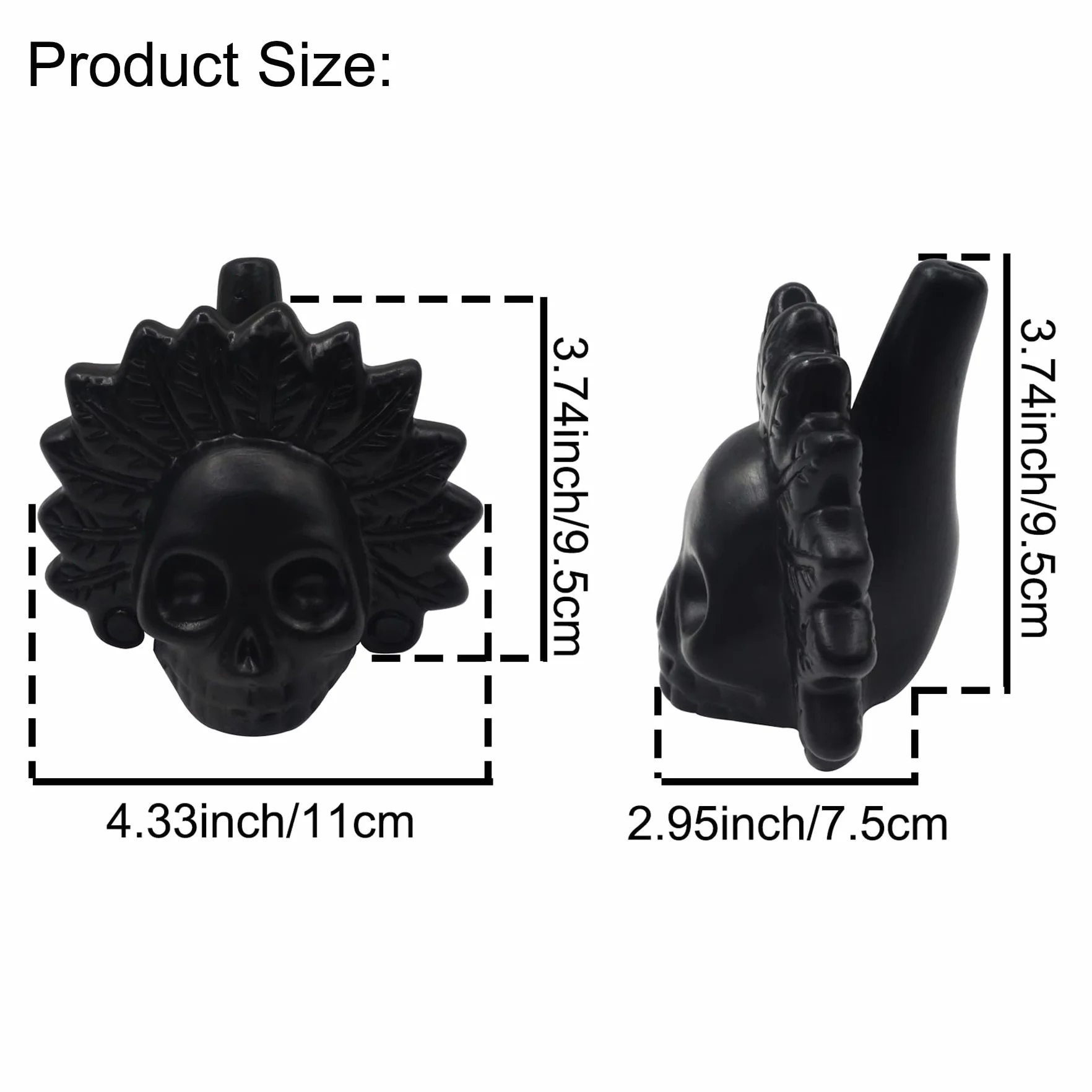 Sifflet de Guerre Aztèque Aztec Death Whistle 126dB Sons de Cris Humains Noir