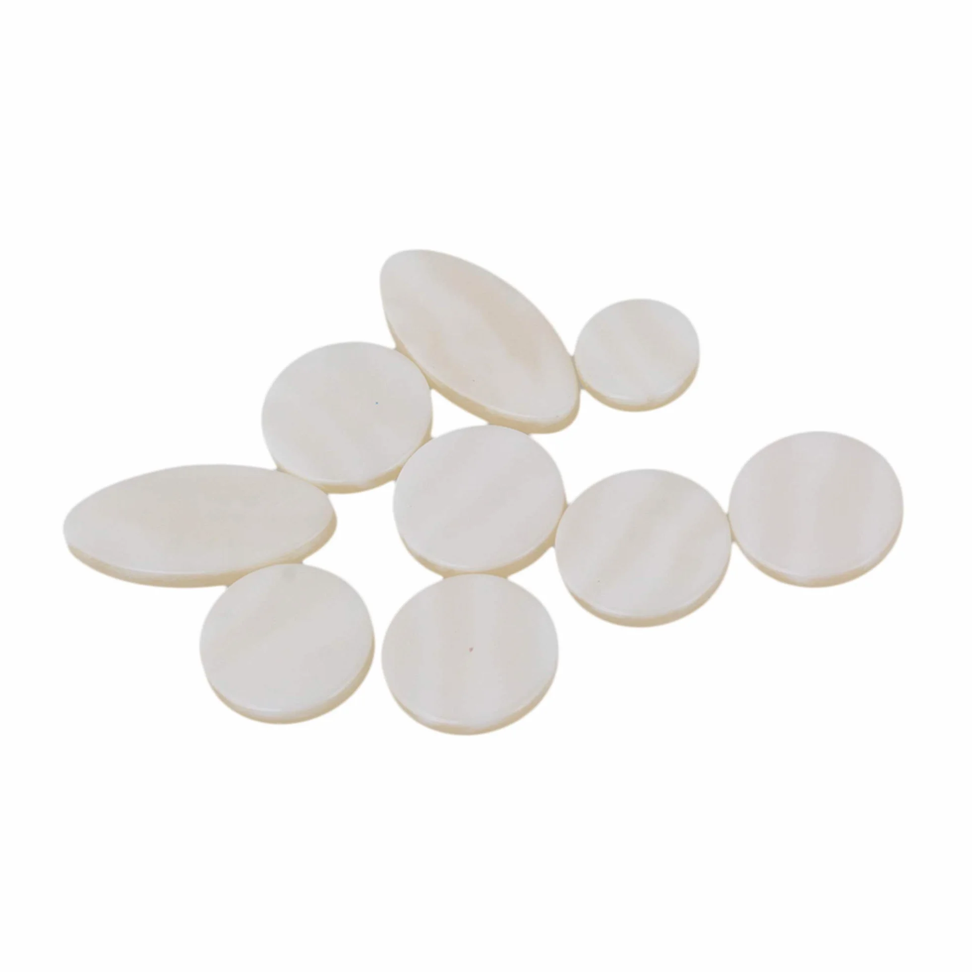 Boutons en plastique pour saxophone ténor avec incrustations nacrées 3 formes lot de 90
