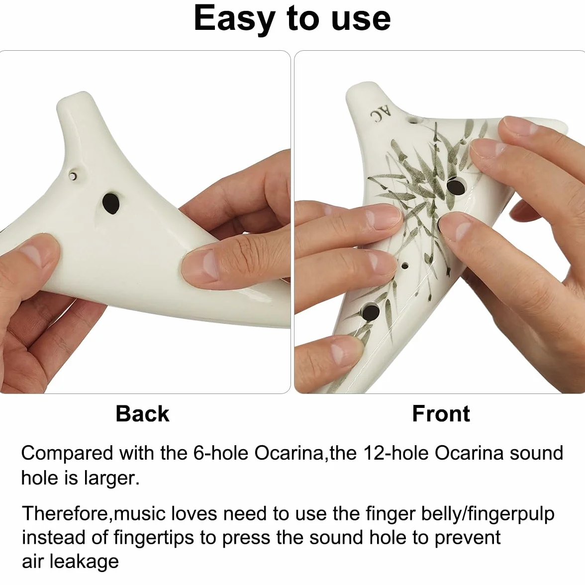 SENHAI Ocarina Alto Do avec partition, cordon et sac de protection