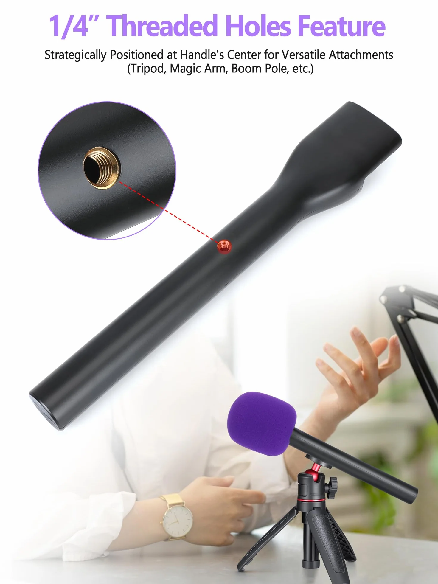 YOUSHARES Poignée DJI Adaptateur Interview GO sans Fil pour Rode Wireless GO II, Support Cravate pour DJI Mic 2