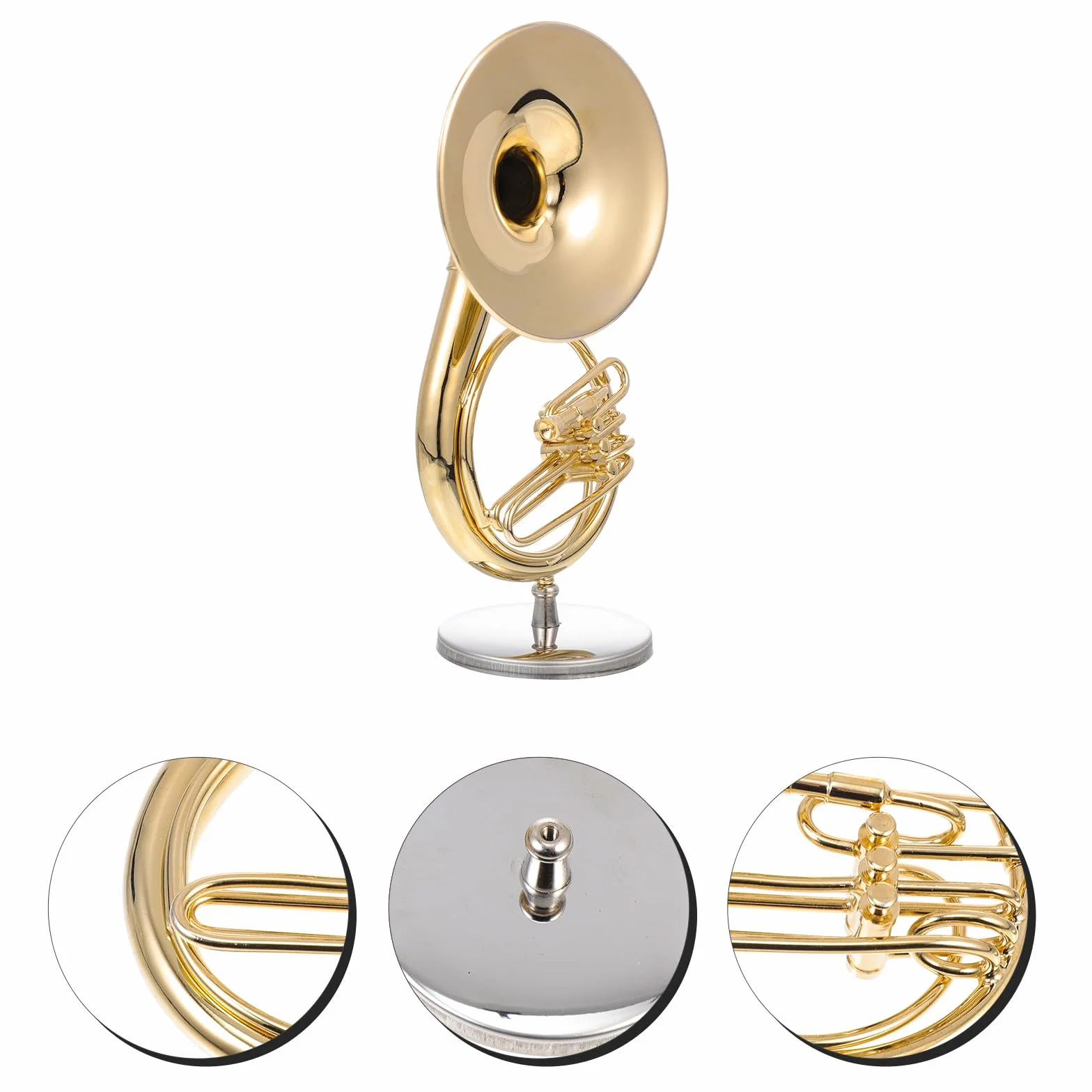 Sousaphone Cuivre Mini Modèle avec Support et Boîte Décoration de Table