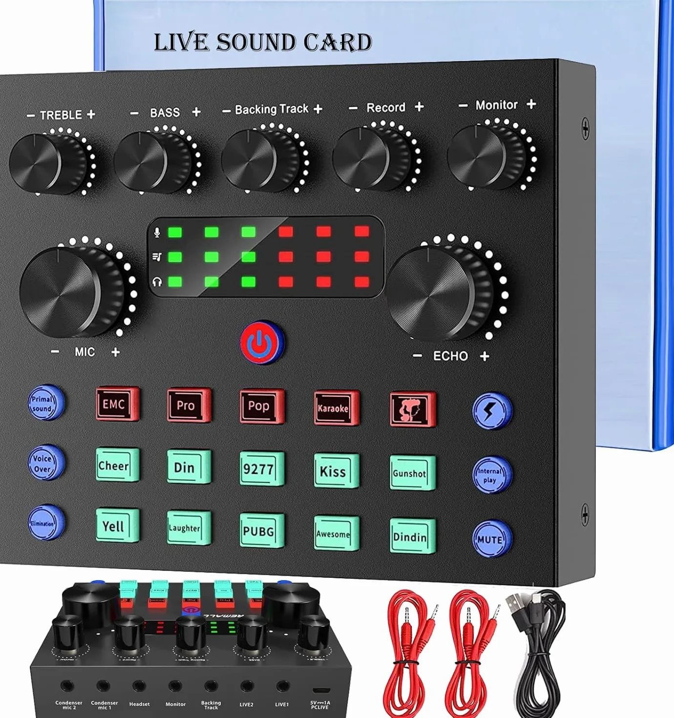 Micro Gaming Carte Son Karaoke Table de Mixage DJ Set, Interface Audio Bluetooth USB PC