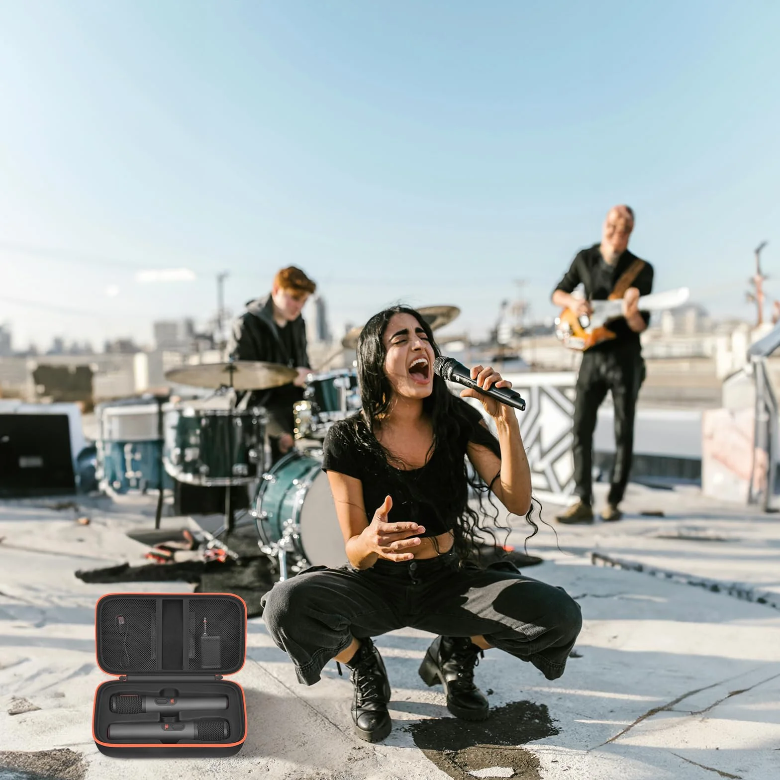 Étui de microphone Bluetooth JBL PartyBox J2X, boîte micro portable rechargeable
