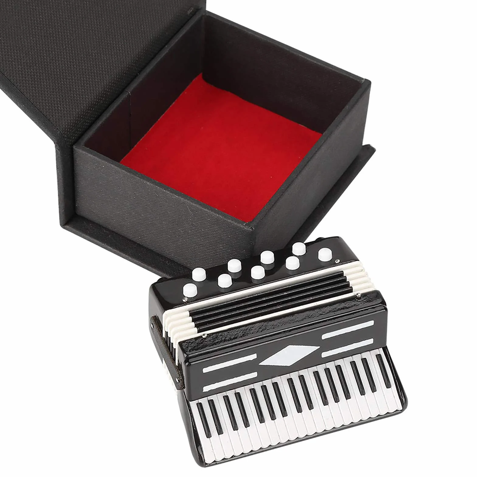 Accordéon Miniature 3 Pouces, Ornement de Décoration d'Instrument de Musique avec Boîte