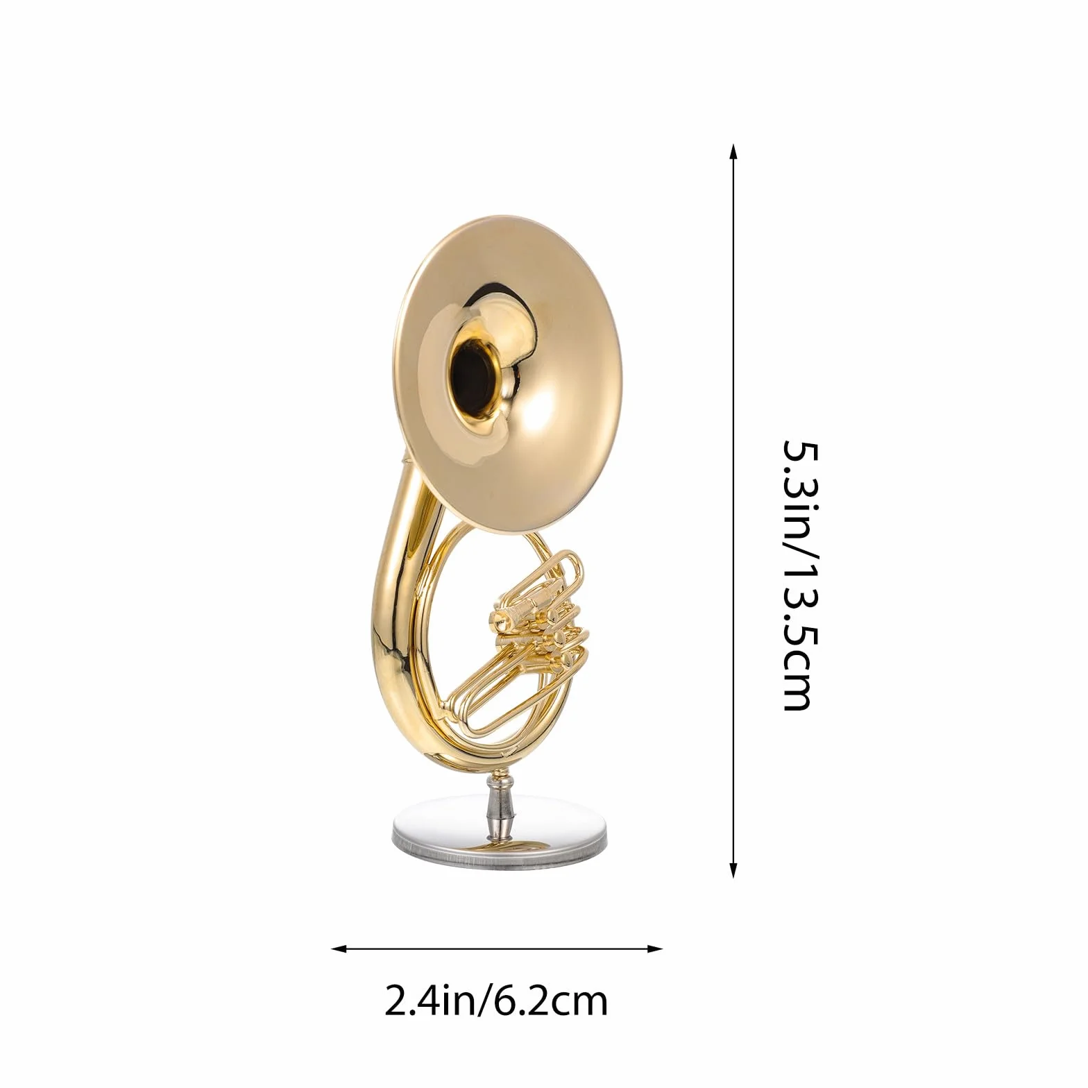 Sousaphone Cuivre Mini Modèle avec Support et Boîte Décoration de Table