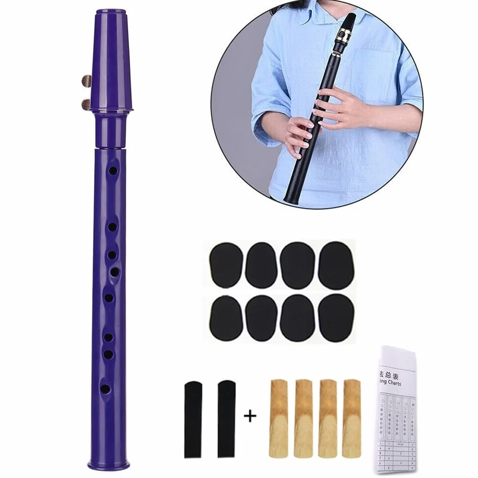 Zoegneer Petit saxophone de poche portable avec anches et ligature violet