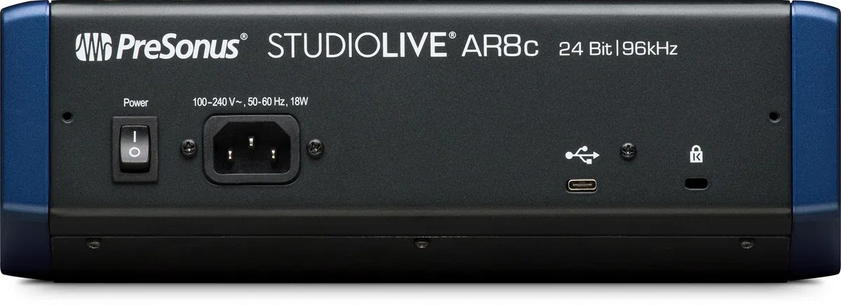 PreSonus StudioLive AR8c Mélangeur Analogique/Interface Audio 8 Canaux Compatible USB-C/Enregistreur SD Stéréo