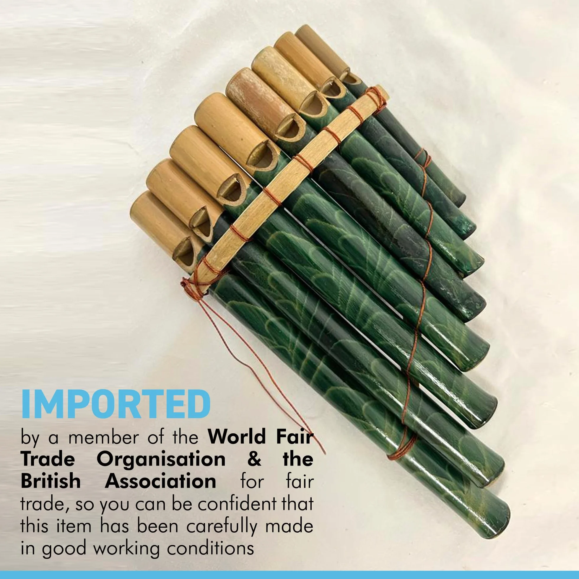 Panpipes péruviennes 20 cm x 12 cm 8 tuyaux Instrument traditionnel