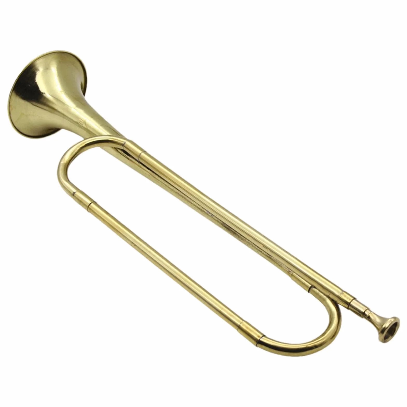 Trompette de cavalerie en laiton plaqué or - Instrument de corne de clairon rétro